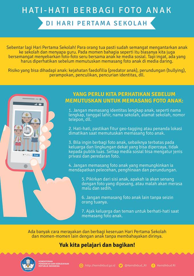 Hati-hati Upload Foto Anak Hari Pertama Sekolah